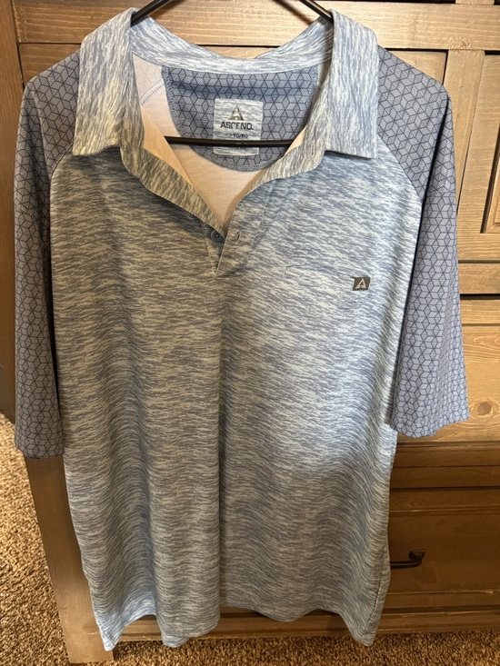 Ascend Other - Ascend Men's Heather Blue Performance Polo 2X